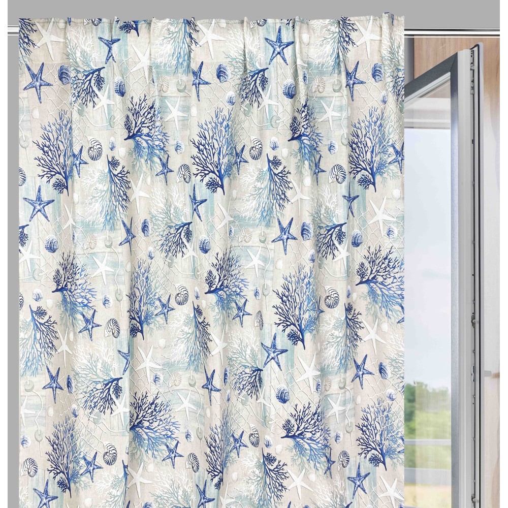 TENDA loneta mare MARINO coralli BLU cm. 150x280 MADE IN ITALY