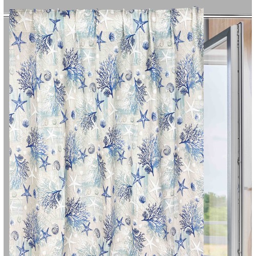 TIENDA de campaña loneta mar corales marinos AZUL cm. 150x280 HECHO EN ITALIA