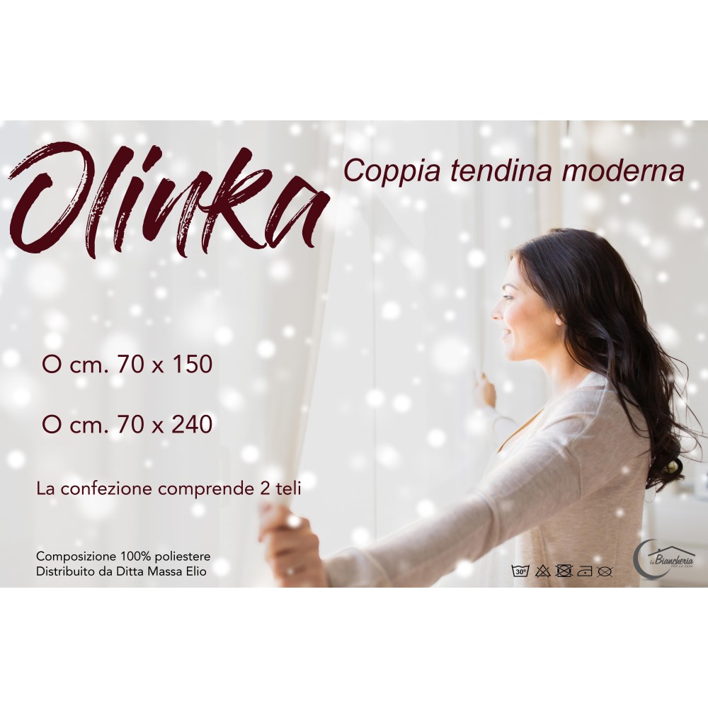 COPPIA TENDINA bouclè VETRO OLINKA ECRU' con LUREX