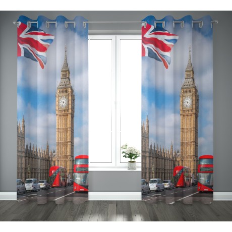 Tent London Big Ben in semi-transparent fabric cm. 140x280