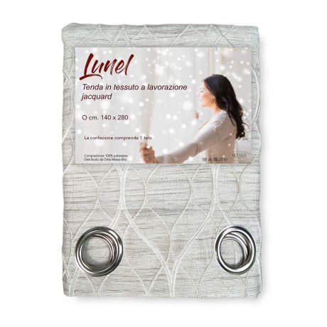 CURTAIN LUNEL in solid color DOVE GRAY cm. 140X280 OPAQUE PACKAGED