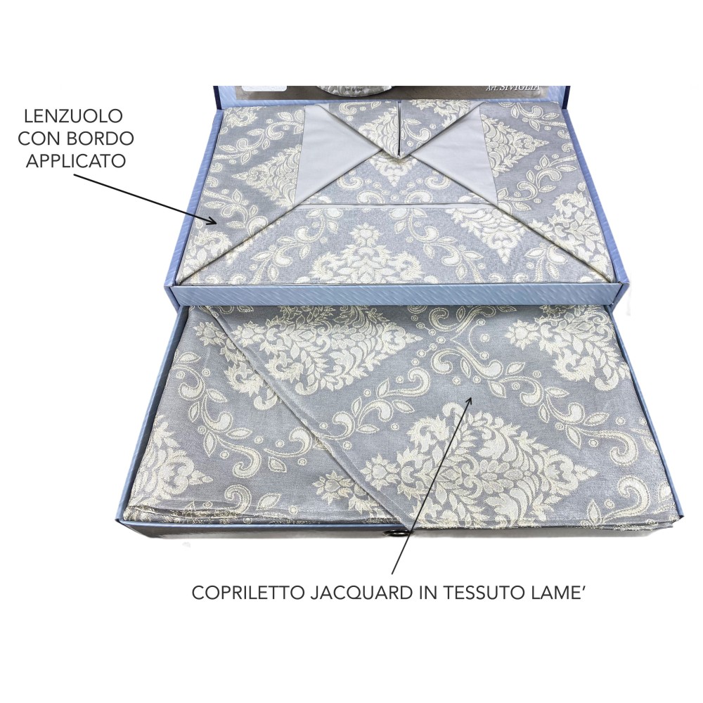 ROSY SATIN SATIN GREY DOUBLE BED SHEET and BEDSPREAD bridal idea