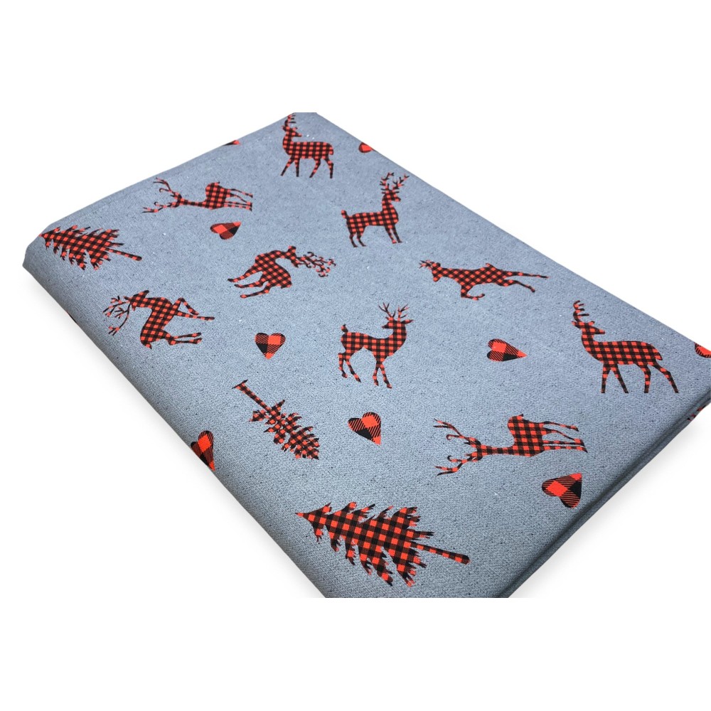 FUNDA DE DECORACIÓN FUNDA GRAN SCARF COLCHA FUNDA DE SOFÁ funda de sofá tela DIGITY CERVI gris oscuro en puro algodón