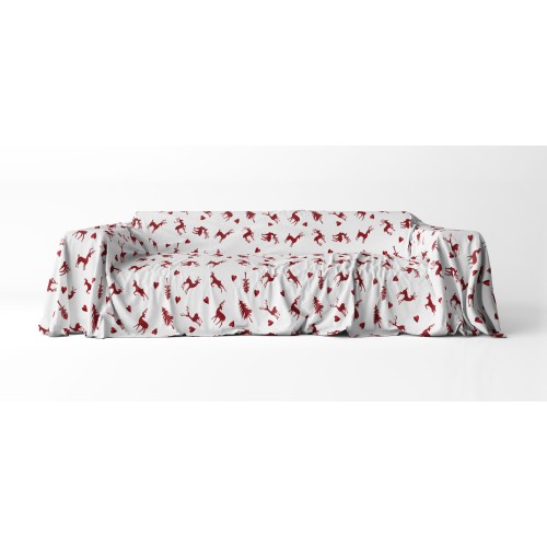 TELO ARREDO copritutto GRAN FOULARD COPRILETTO copridivano tessuto DIGITY CERVI grigio chiaro in puro cotone