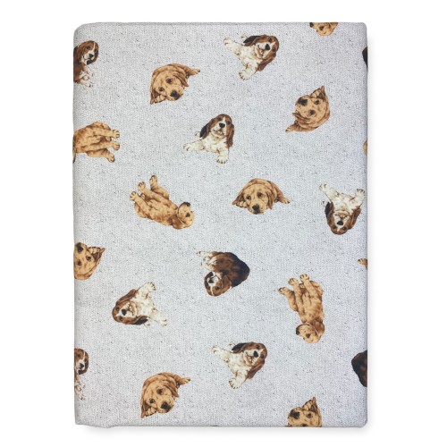 FUNDA DE TOALLA PARA MUEBLE GRAN SCARF COLCHA funda de sofá DIGITY CANI tejido gris claro en puro algodón