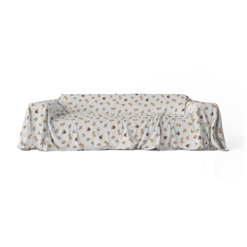 AUSSTATTUNG HANDTUCHBEZUG GRAN SCARF TAGESDECKE Sofabezug DIGITY CANI Stoff hellgrau aus reiner Baumwolle