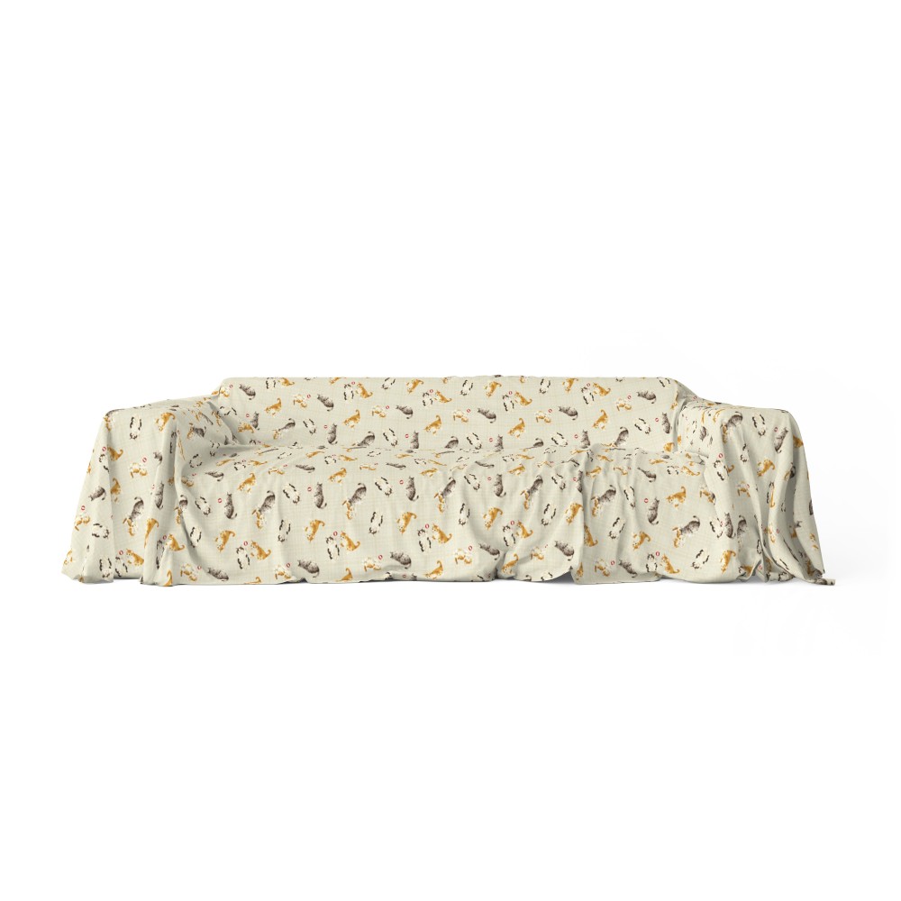 FUNDA DE TOALLA PARA MUEBLE GRAN SCARF COLCHA funda de sofá tela DIGITY GATTINI beige en puro algodón