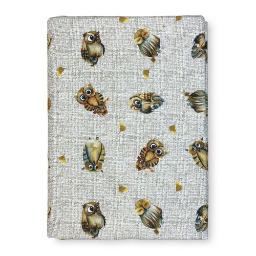 COUVERTURE DE SERVIETTE DE MEUBLES tous LES LITS DE GRAND FOULARDPREAD coverdivano tissu DIGITY OWLs gufetti beige en coton pur