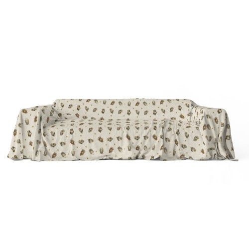 FURNISHING TOWEL cover GRAN SCARF BEDSPREAD sofa cover fabric DIGITY GUFI gufetti beige in pure cotton