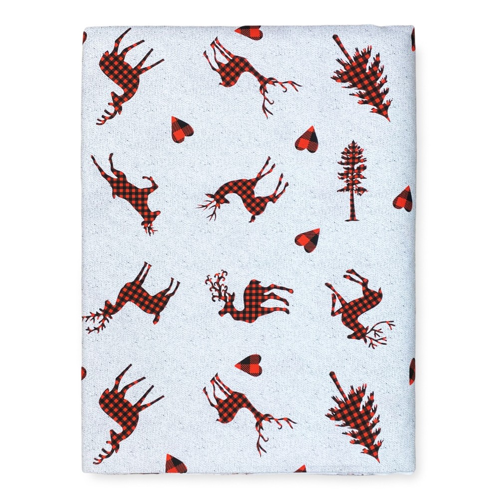 Light grey CERVI cotton TABLECLOTH