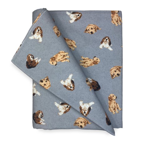 Dark grey cotton DOG TABLECLOTH