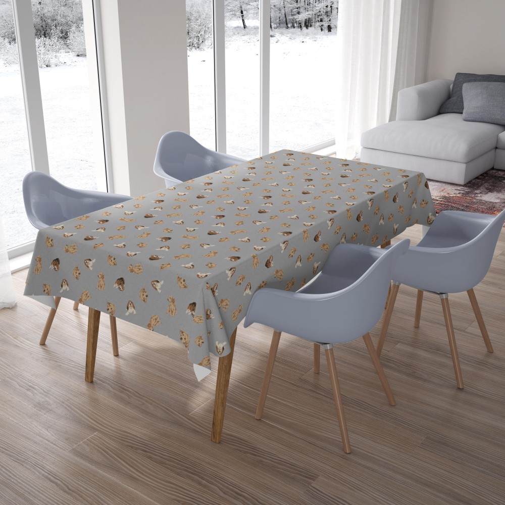 NAPPE DE COTON DE CHIEN GRIS FONCÉ