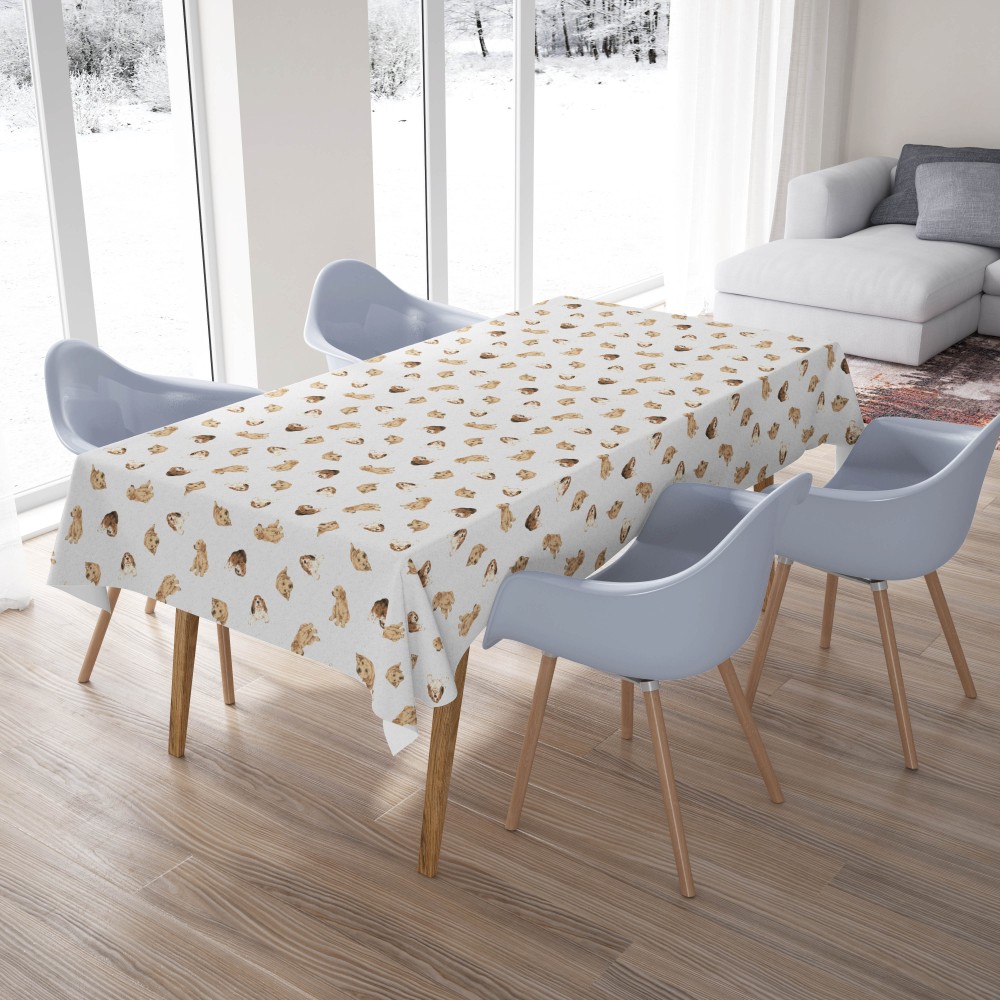 NAPPE EN COTON DE CHIEN GRIS CLAIR