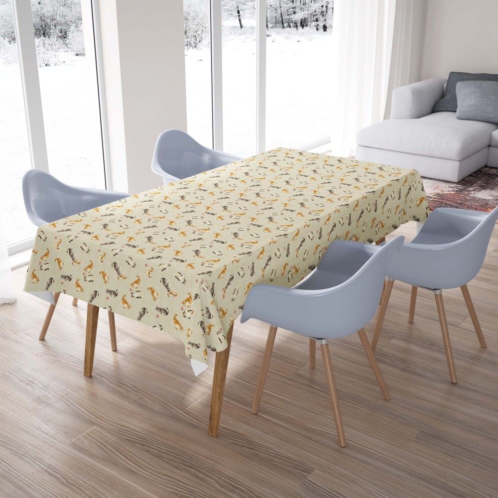 Beige cotton TAVOLINI TABLECLOTH