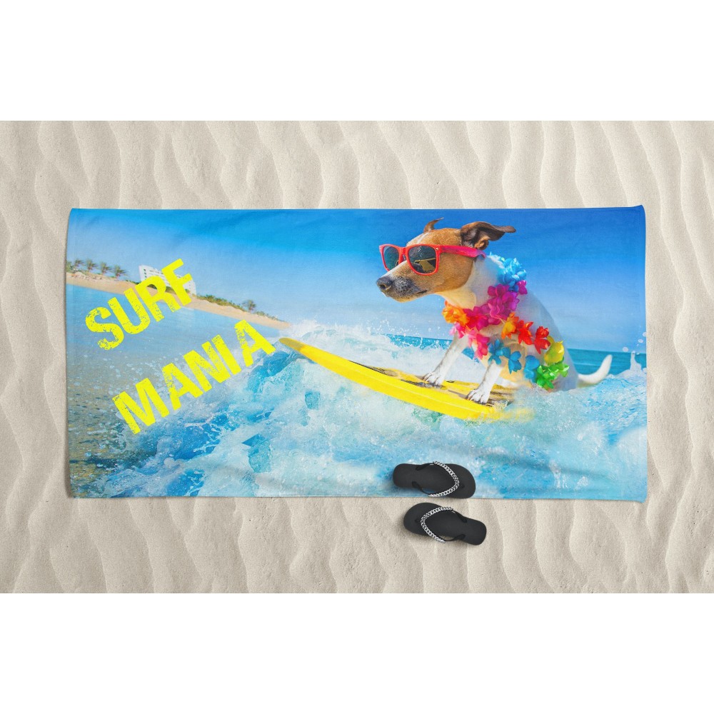 SERVIETTE DE PLAGE dans l’éponge SURF MANIA mesure grand cm. 90 X 170