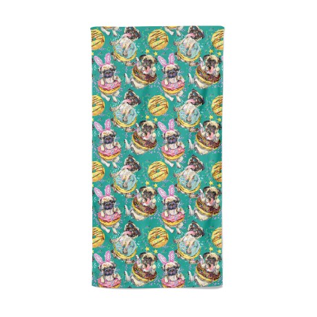 TELO MARE in spugna DONUTS DOG misura grande cm. 90 X 170