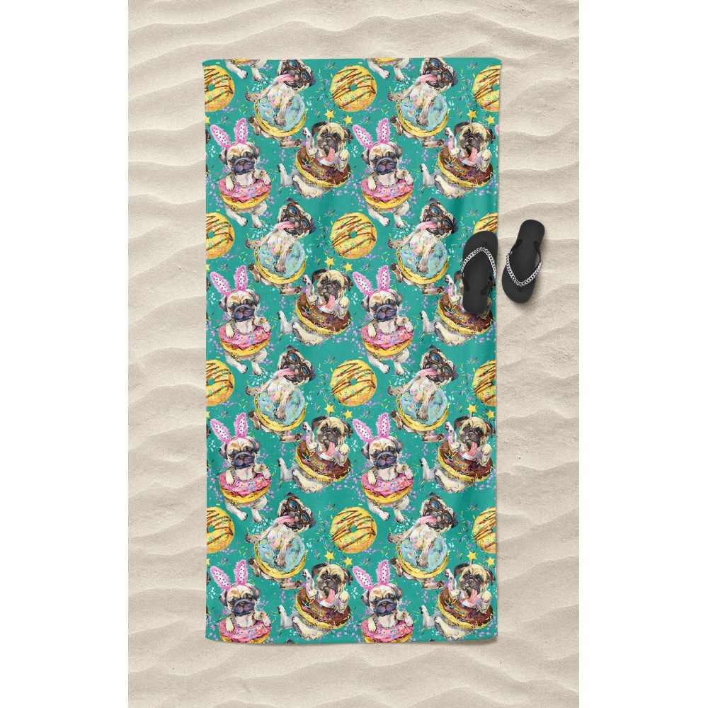 DONUTS DOG toalla de playa rizo grande cm. 90 x 170