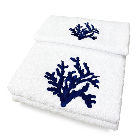CORAL BLUE Handtuchset aus reiner Baumwolle Made in Italy