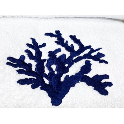 SET serviettes CORALLO BLU coton pur Made in Italy