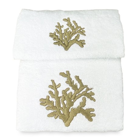 SET asciugamani CORALLO BEIGE puro cotone Made in Italy