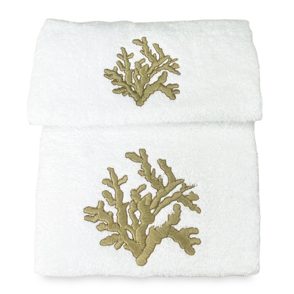 Juego de toallas de puro algodón CORAL BEIGE Made in Italy