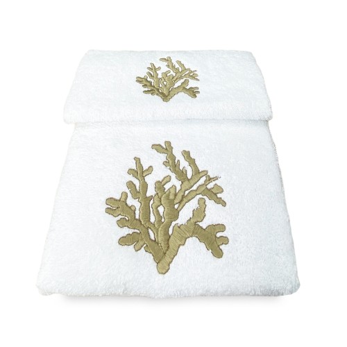 SET asciugamani CORALLO BEIGE puro cotone Made in Italy