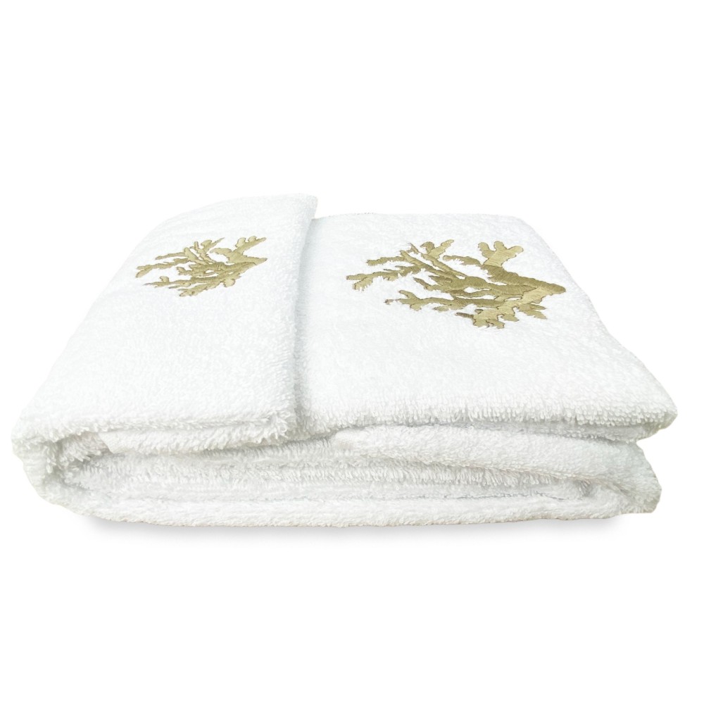 CORAL BEIGE pure cotton towel set Made in Italy