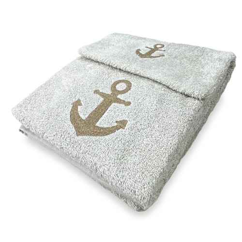 SET de serviettes ANCORA NOCCIOLA coton pur Made in Italy