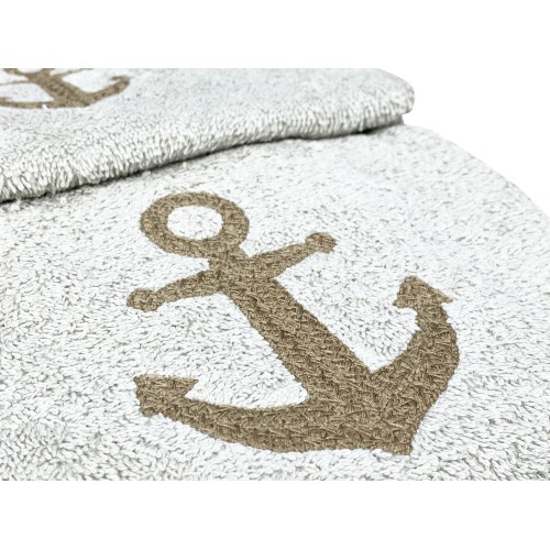 ANCHOR TOWEL SET HAZELNUT pure cotton Made in Italy