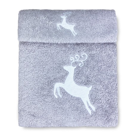 SET asciugamani CERVO GRIGIO puro cotone Made in Italy