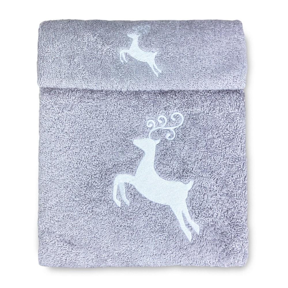 SET asciugamani CERVO GRIGIO puro cotone Made in Italy