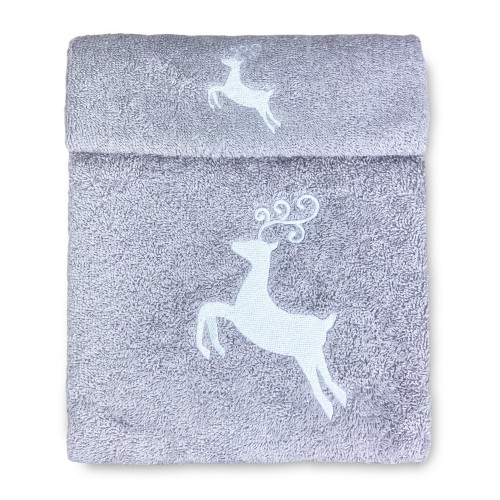 SET serviettes CERVO GRIGIO coton pur Made in Italy