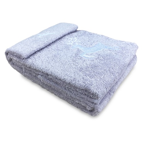 SET asciugamani CERVO GRIGIO puro cotone Made in Italy
