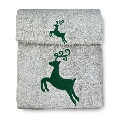 GREEN DEER TOWEL SET pure cotton Made in Italy