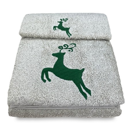 SET serviettes CERVO VERDE pur coton Made in Italy 2