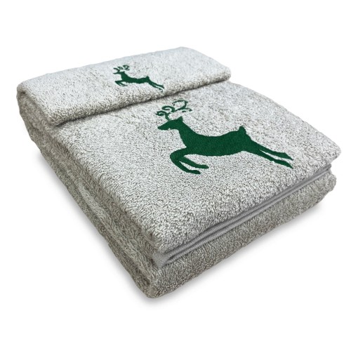 SET serviettes CERVO VERDE pur coton Made in Italy