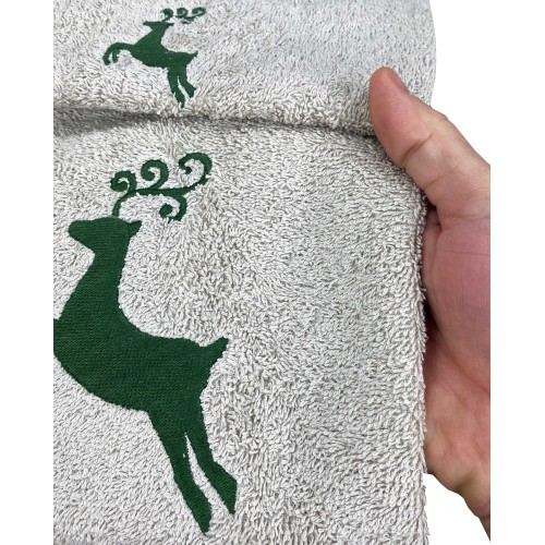JUEGO DE TOALLAS DE CIERVO VERDE algodón puro Made in Italy