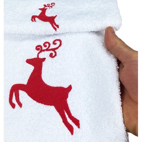 SET de serviettes CERVO ROSSO pur coton Made in Italy