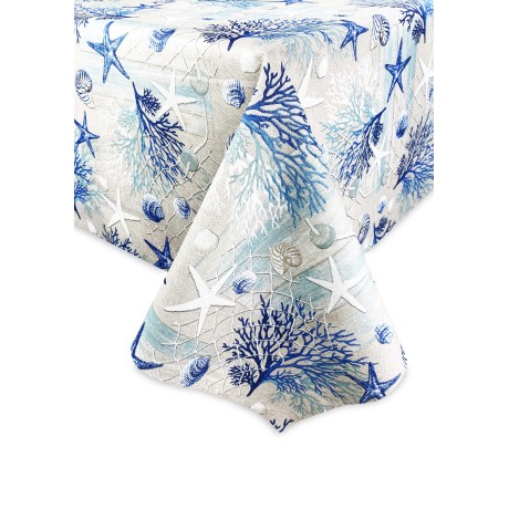 Printed cotton tablecloth with beautiful marine pattern