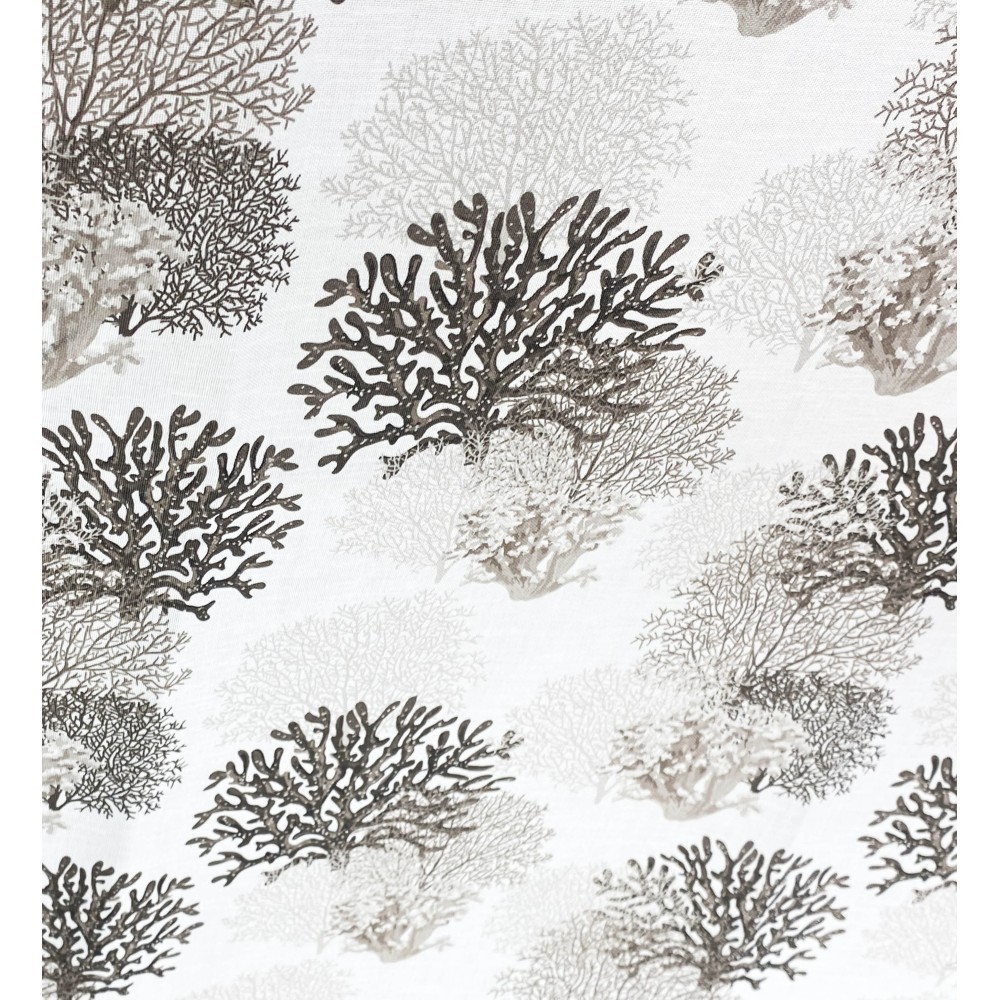 MODERNER Glasvorhang 45 oder 60 oder 80 breit BEIGE CORALS Leinenmischung Made in Italy