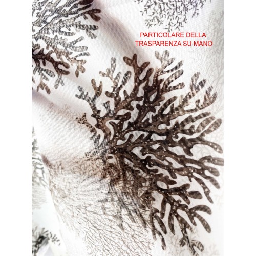 MODERNER Glasvorhang 45 oder 60 oder 80 breit BEIGE CORALS Leinenmischung Made in Italy