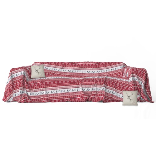 TELO ARREDO copritutto GRAN FOULARD COPRILETTO copridivano CERVINO ROSSO