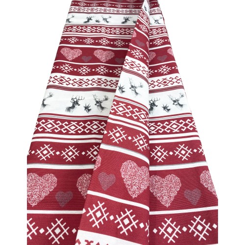 NAPPE en COTON de style montagnard CERVINO rouge
