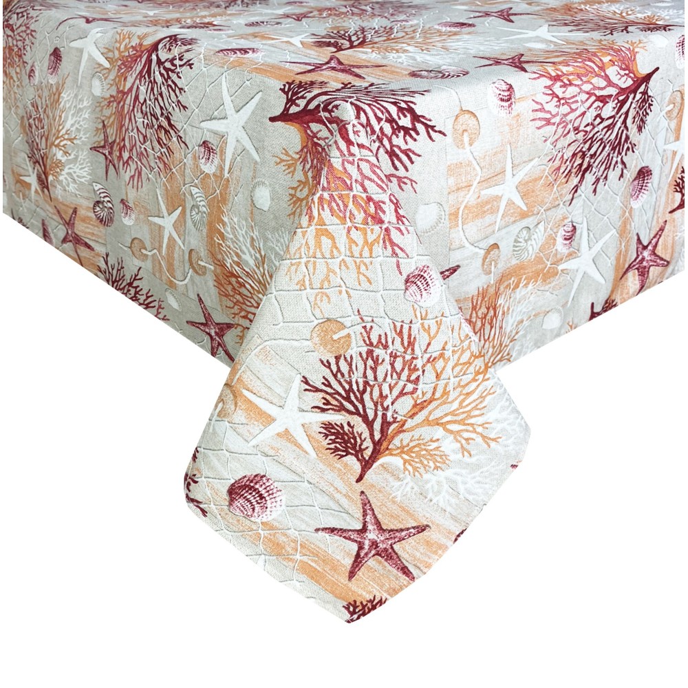 mantel antimanchas RESINATA TORINO mar MARINO corales RED