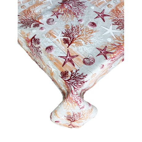 mantel antimanchas RESINATA TORINO mar MARINO corales RED 2