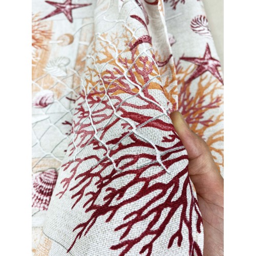 mantel antimanchas RESINATA TORINO mar MARINO corales RED