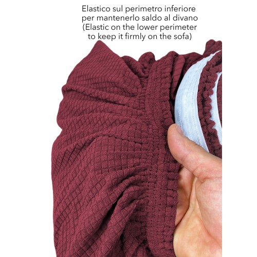 COPRIDIVANO elasticizzato ATENE universale BORDEAUX bielastico