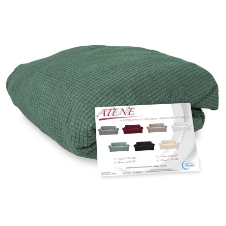 COPRIDIVANO elasticizzato ATENE universale VERDE bielastico 2