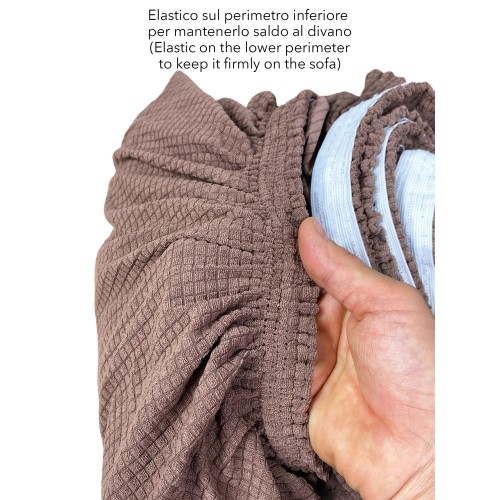 COPRIDIVANO elasticizzato ATENE universale MARRONE bielastico