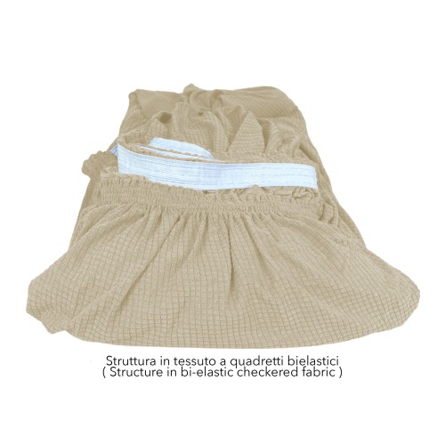 Couverture de canapé extensible ATHÈNES universel BEIGE biélastique